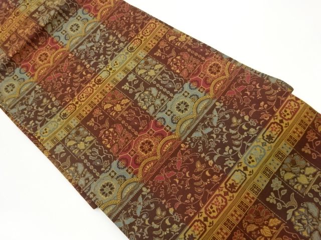 JAPANESE NAGOYA OBI / WOVEN ABSTRACT GRID